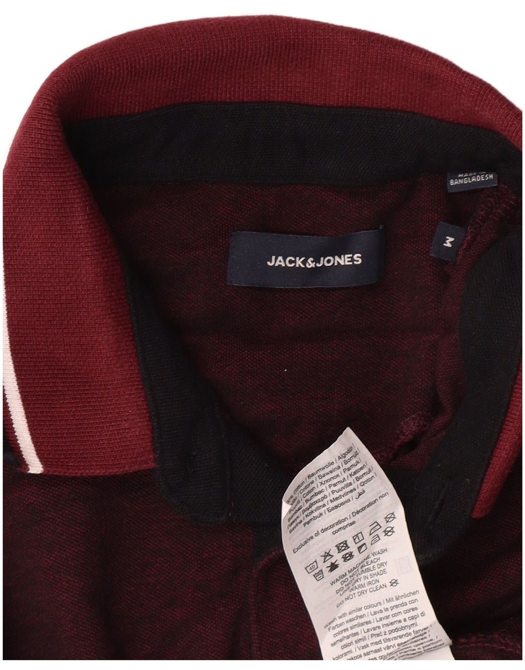 Cămașă polo pentru bărbați JACK & JONES Bumbac burgundă mediu