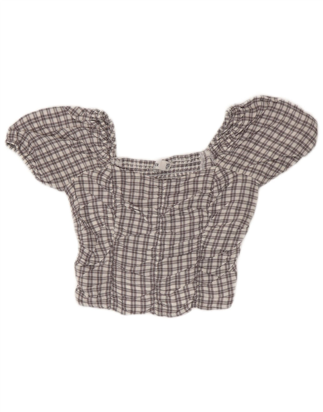 Crop Top pentru femei HOLLISTER UK 4 XS Grey Check Viscose