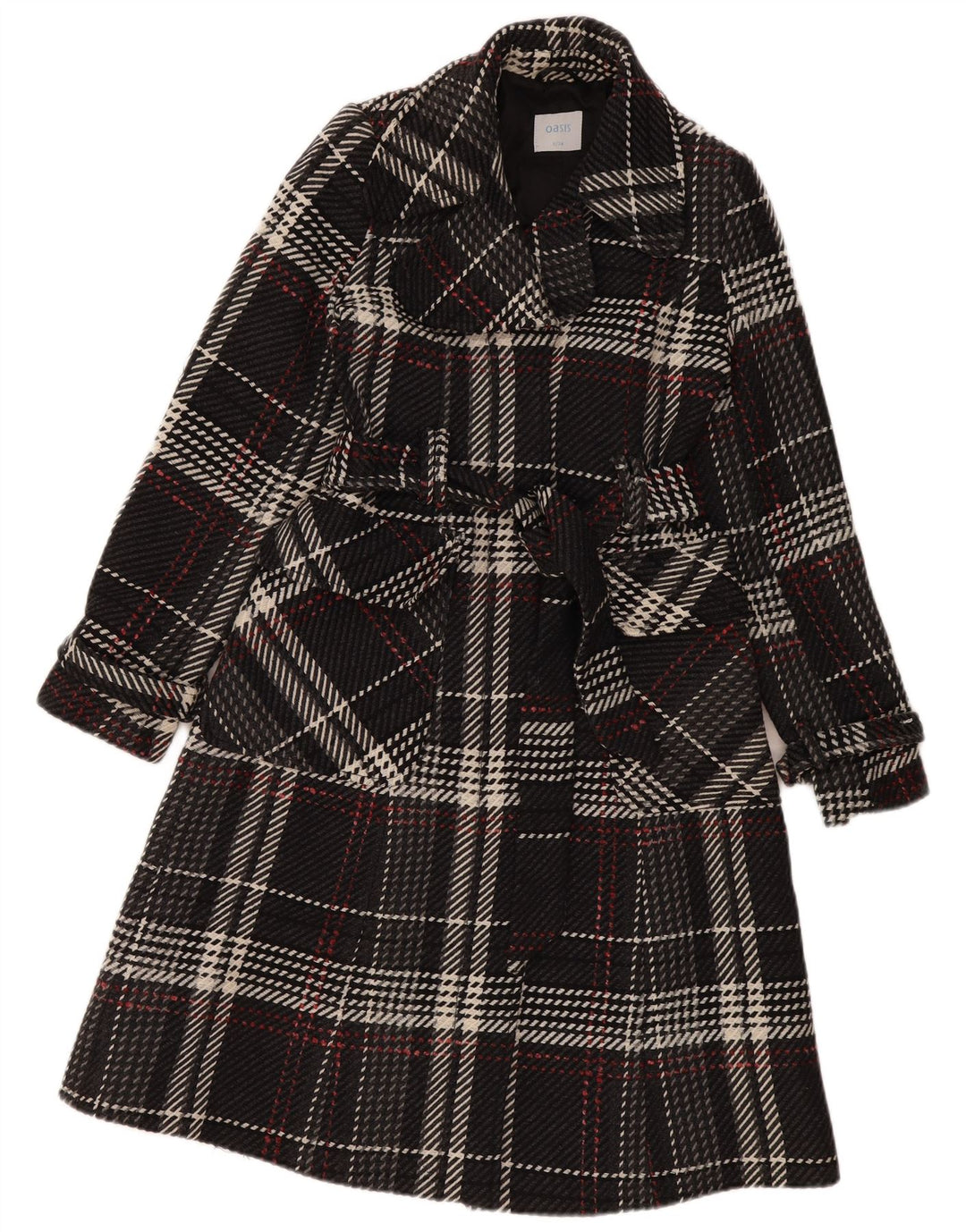 Pardesiu Oasis pentru femei UK 8 Small Black Check Wool