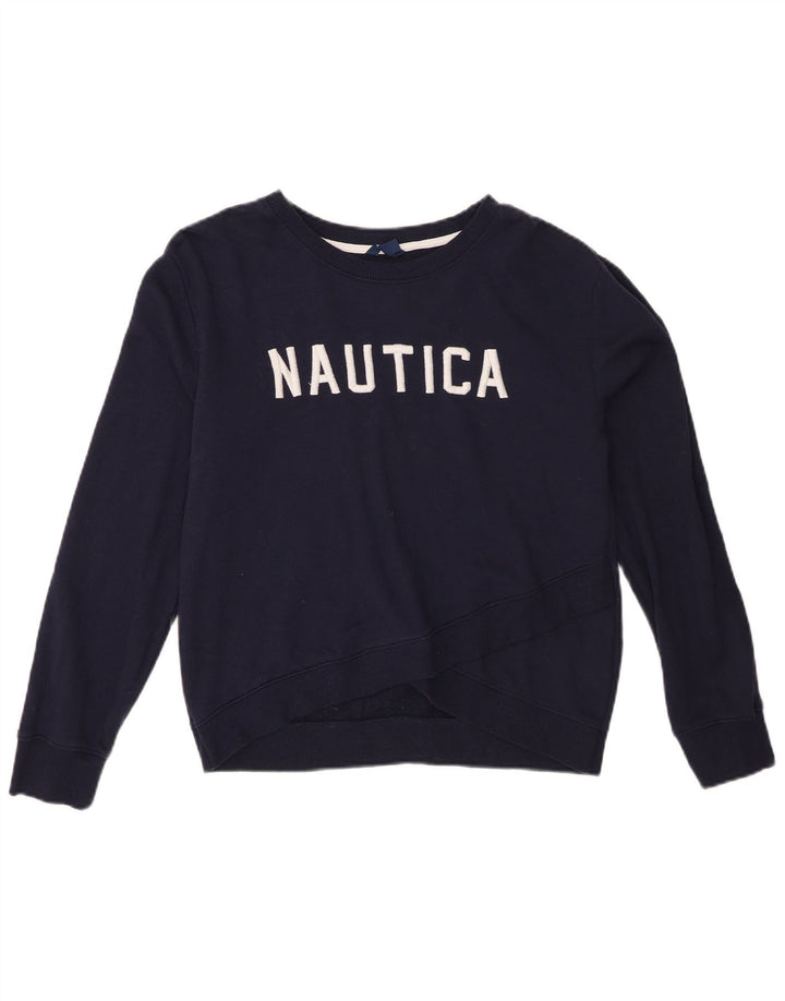 Pulover supradimensionat cu grafic pentru femei Nautica UK 10 Mic Bleumarin