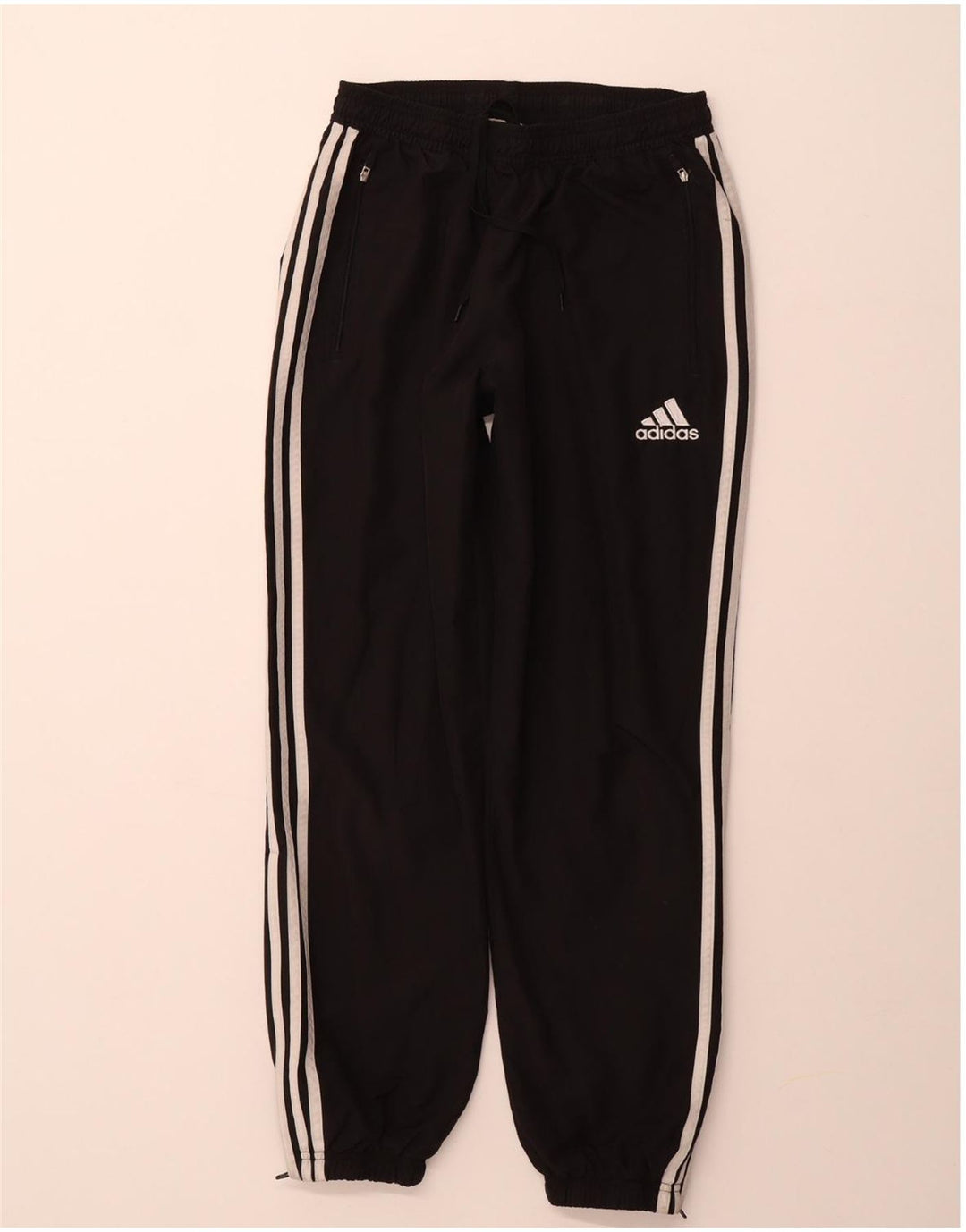 ADIDAS Mens Tracksuit Trousers Joggers Medium Black Polyester