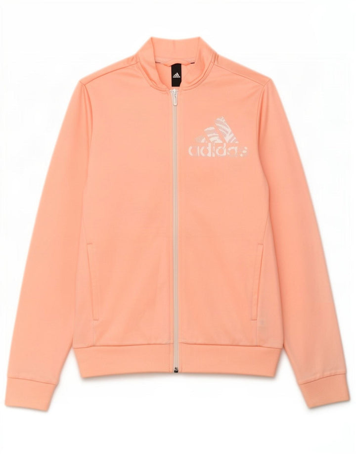 Jachetă de top pentru trening grafic Adidas pentru femei UK 12, roz mediu
