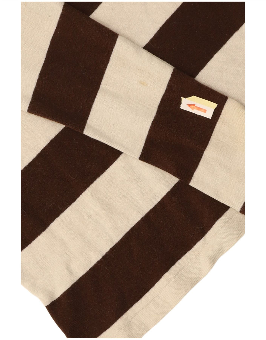 Top pentru femei RALPH LAUREN cu mânecă lungă UK 14, bumbac cu dungi maro mediu