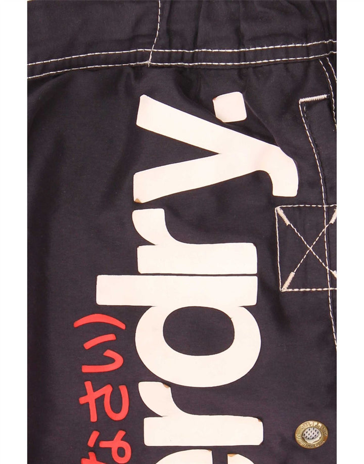 Pantaloni scurți de înot grafic Superdry pentru bărbați, poliester mediu albastru