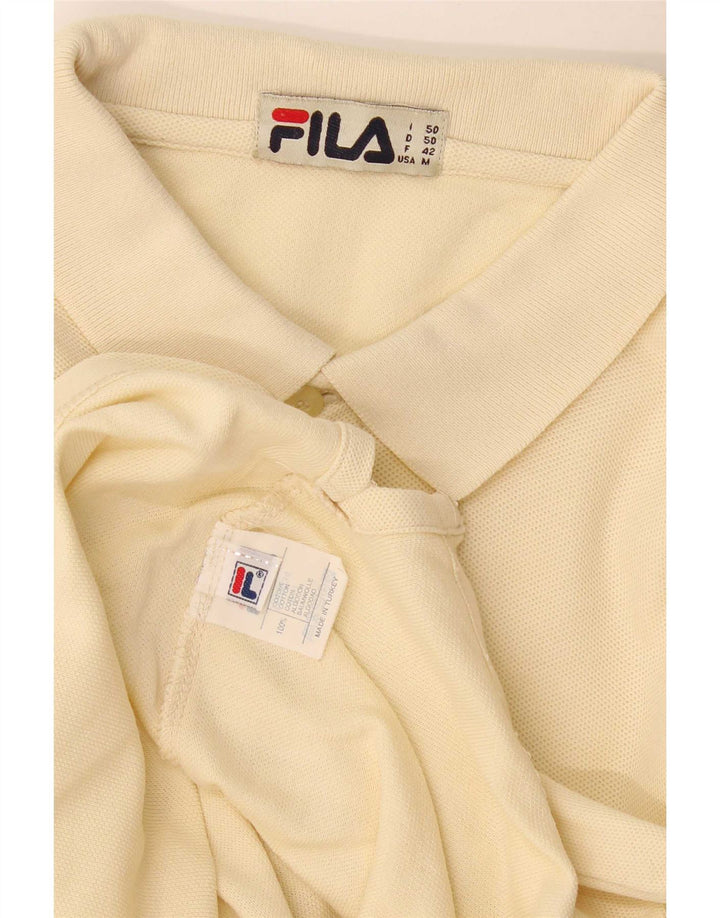 Tricou polo Fila pentru bărbați din bumbac galben mediu
