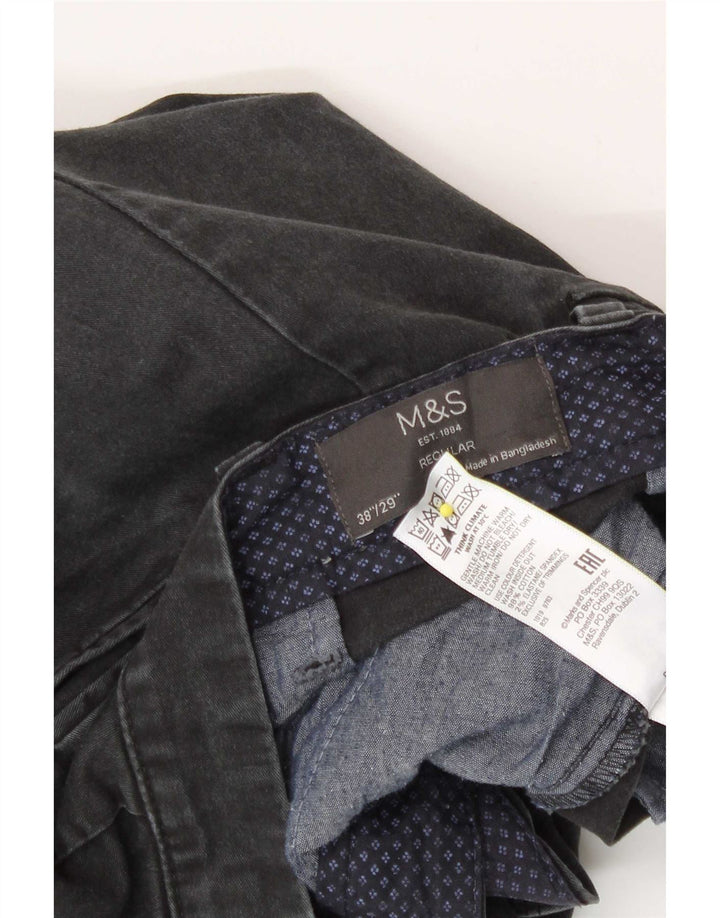 Pantaloni chino pentru bărbați Marks & Spencer, cu ajustare normală, L38 L29, bumbac gri