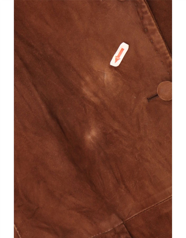 Jachetă vintage de piele intoarsa pentru femei IT 44 Medium Beige