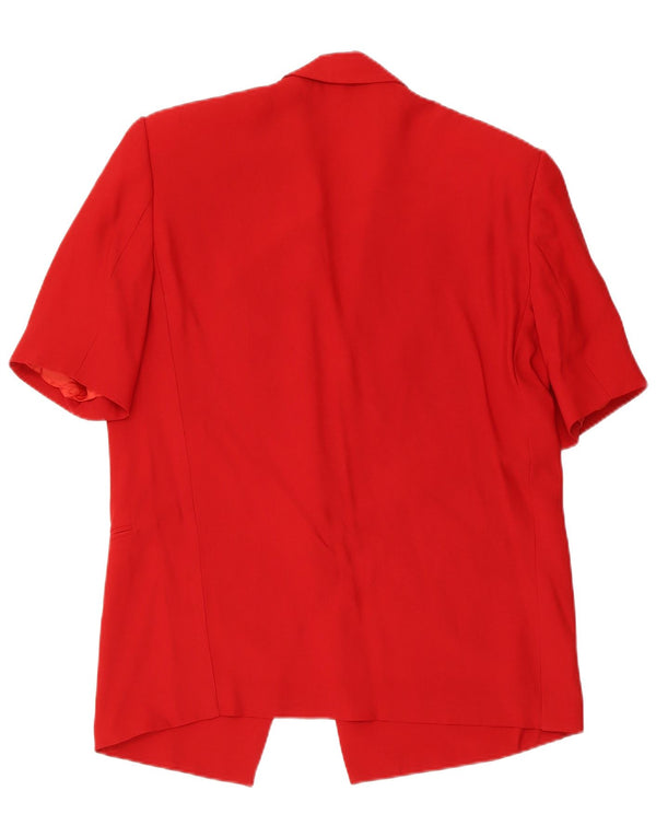 Jachetă vintage pentru femei, cu 1 buton, cu mânecă scurtă, UK 14, roșu mediu