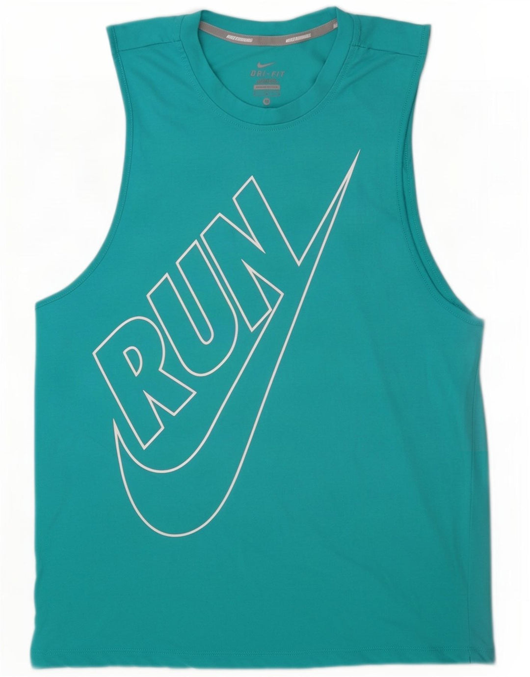 Top cu vestă grafică Nike Dri Fit pentru femei UK 14 Medium Turcoaz Colorblock
