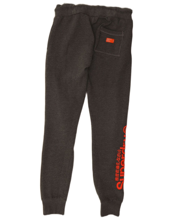 Superdry Pantaloni de trening grafic pentru femei Joggeri UK 10 Bumbac gri mic