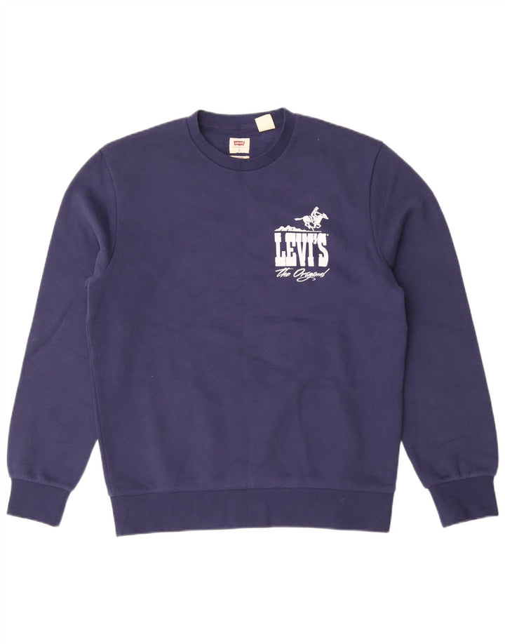 Pulover pentru bărbați Levi's Graphic Standard Fit Pulover Mic Bleumarin Clasic