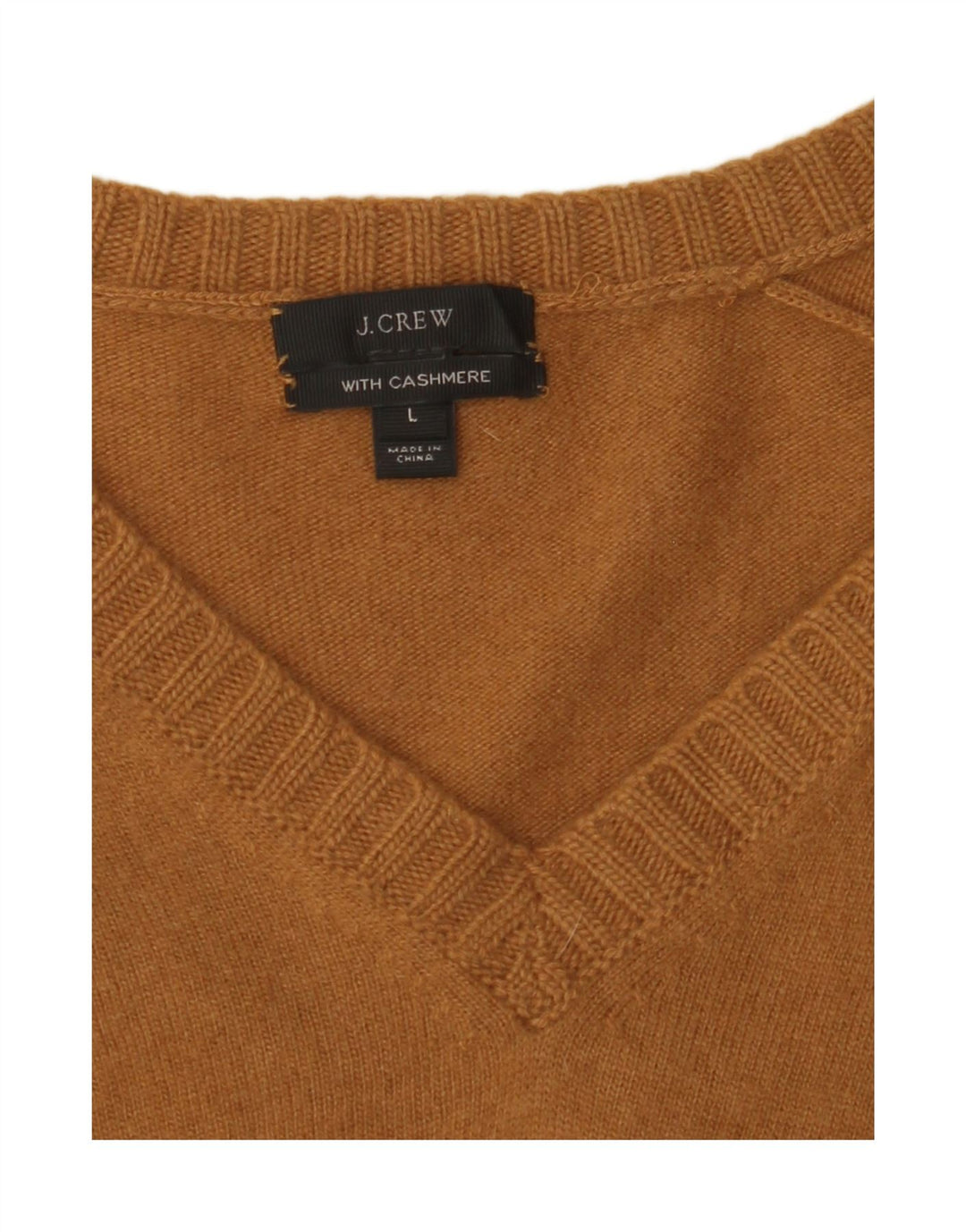 J. CREW Womens V-Neck Jumper Sweater UK 16 Large Brown Vintage J. Crew and Second-Hand J. Crew from Messina Hembry 