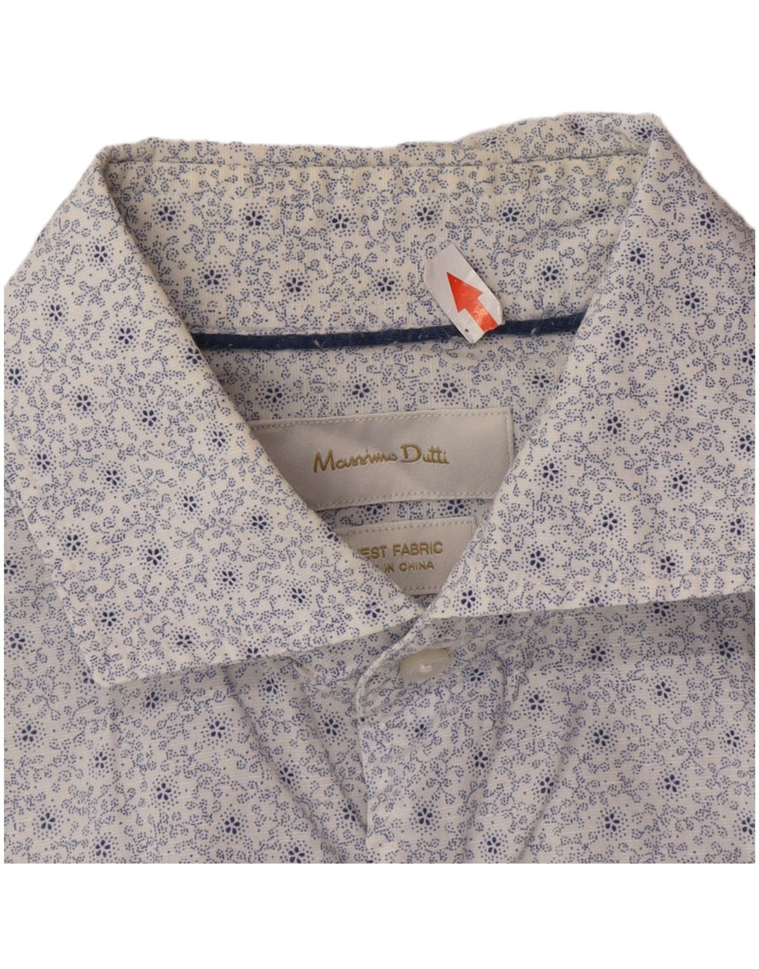 Cămașă Massimo Dutti Bărbați Mic Bumbac Floral Alb