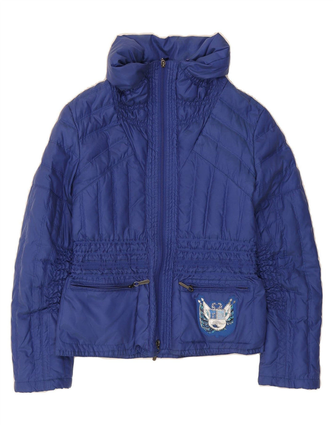 ROCCOBAROCCO Womens Padded Jacket IT 44 Medium Blue Polyester Vintage Roccobarocco and Second-Hand Roccobarocco from Messina Hembry 