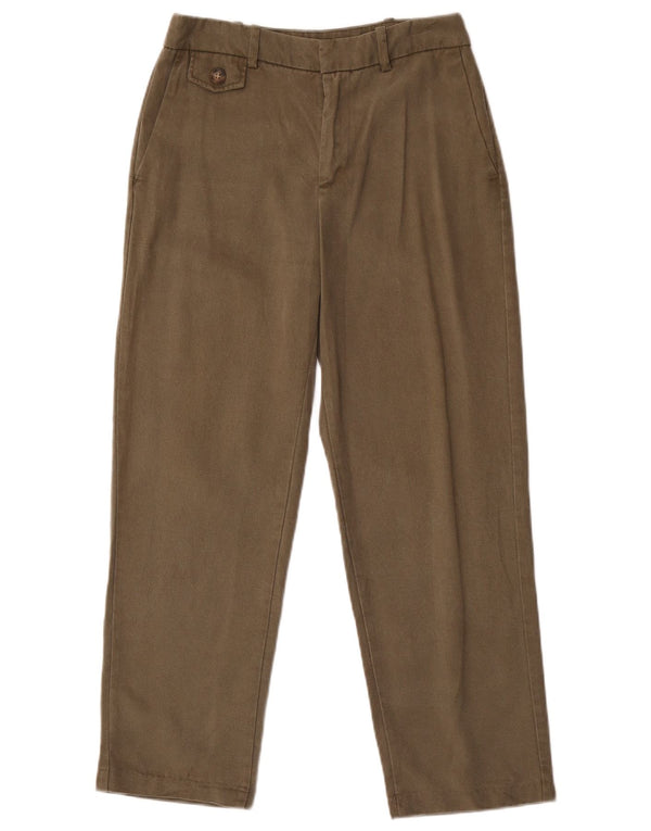 Pantaloni chino drepti pentru femei Zara XS W24 L27 Kaki Lyocell