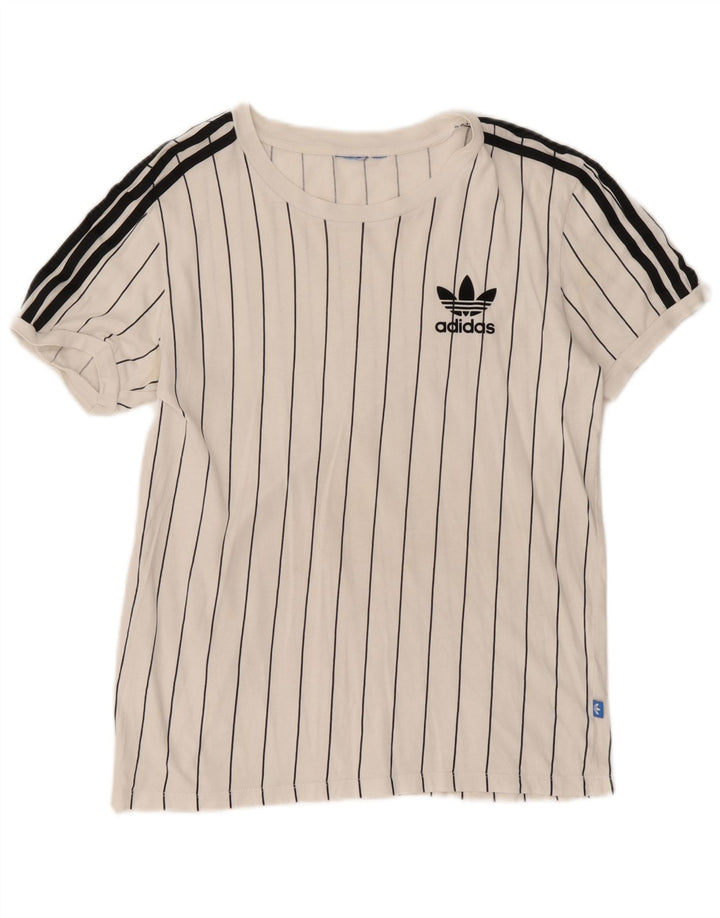 Tricou pentru bărbați Adidas Top Mediu Alb cu dungi