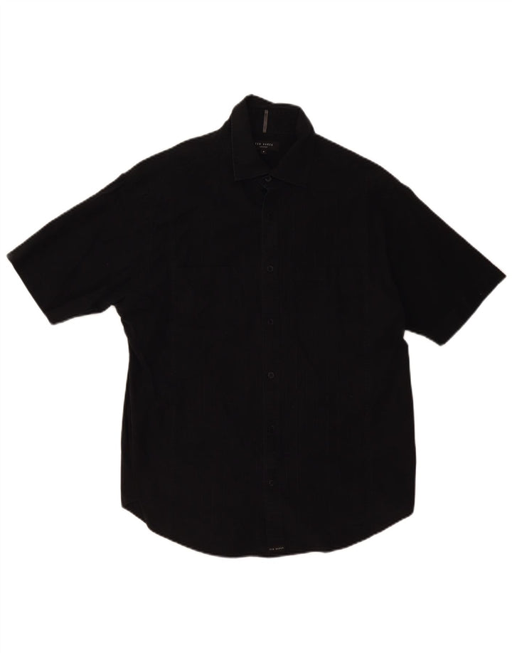 Cămașă cu mânecă scurtă pentru bărbați Ted Baker, marimea 4, bumbac negru