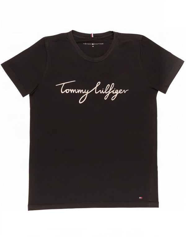 Tricou grafic Tommy Hilfiger pentru femei Top UK 14 Medium Black Bumbac
