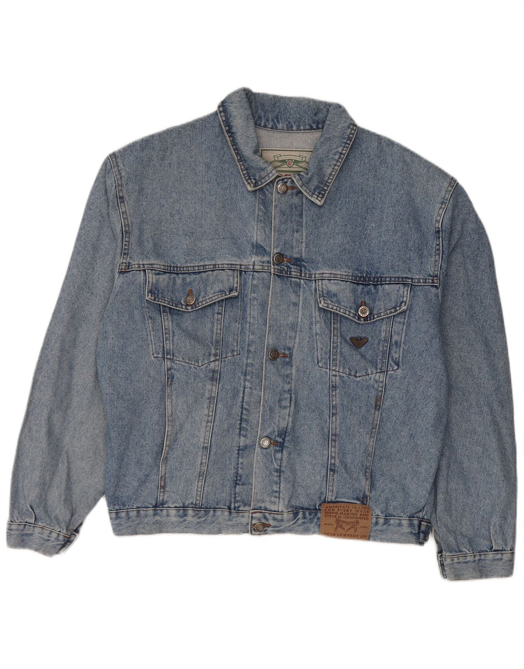 Jachetă de blugi vintage pentru bărbați UK 42 XL, bumbac albastru