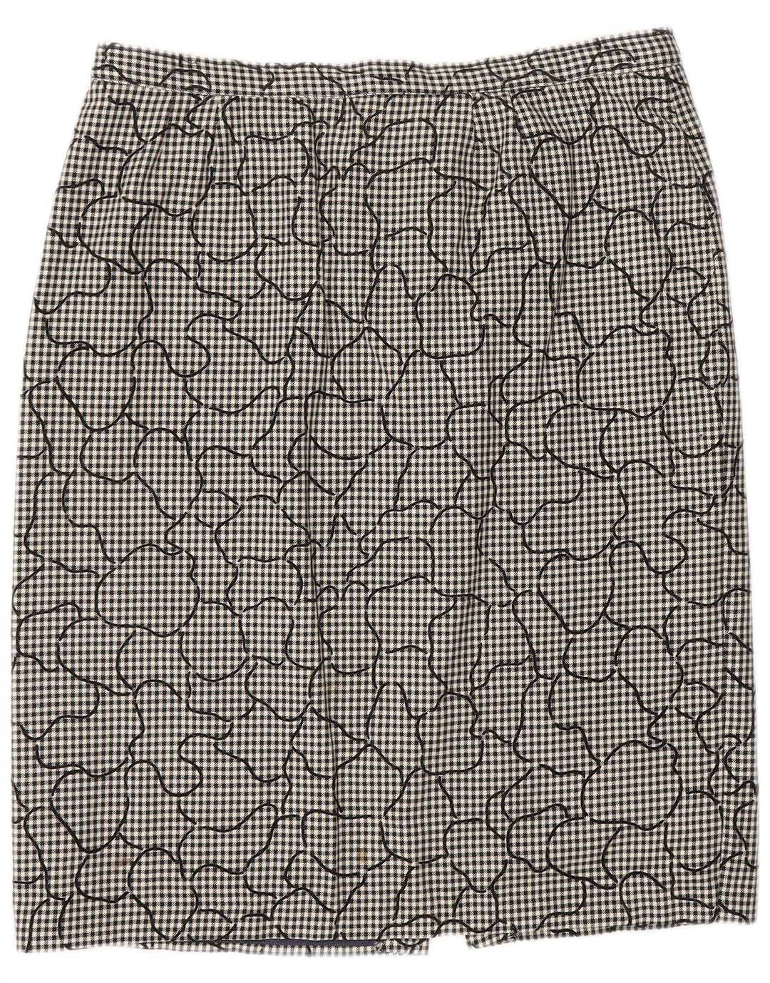 VINTAGE Womens 2 Piece Skirt Set UK 14 Medium W31   Black Houndstooth Vintage Vintage and Second-Hand Vintage from Messina Hembry 