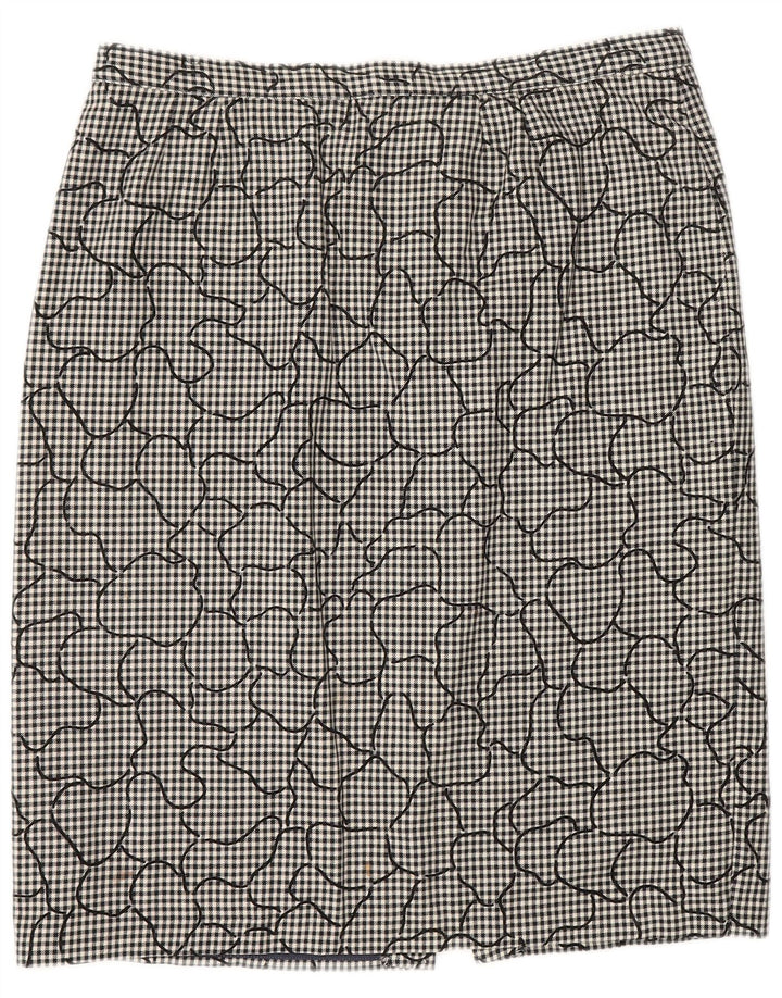 VINTAGE Womens 2 Piece Skirt Set UK 14 Medium W31   Black Houndstooth Vintage Vintage and Second-Hand Vintage from Messina Hembry 