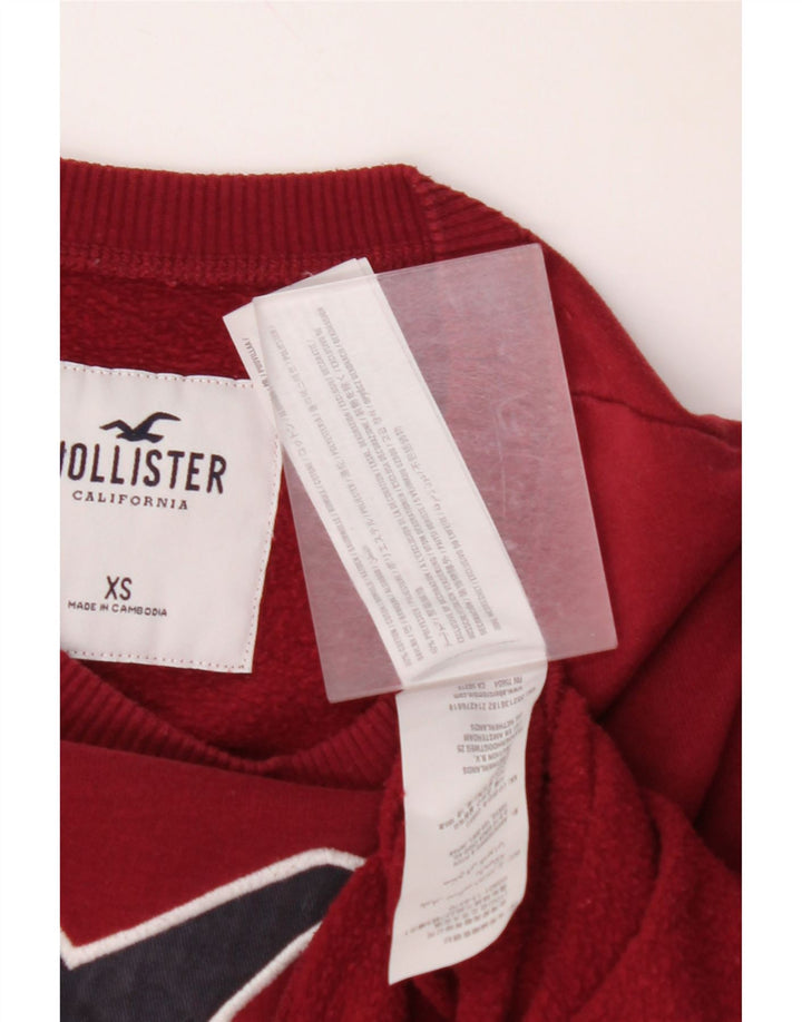 Pulover pentru bărbați cu grafică HOLLISTER XS bumbac burgundă