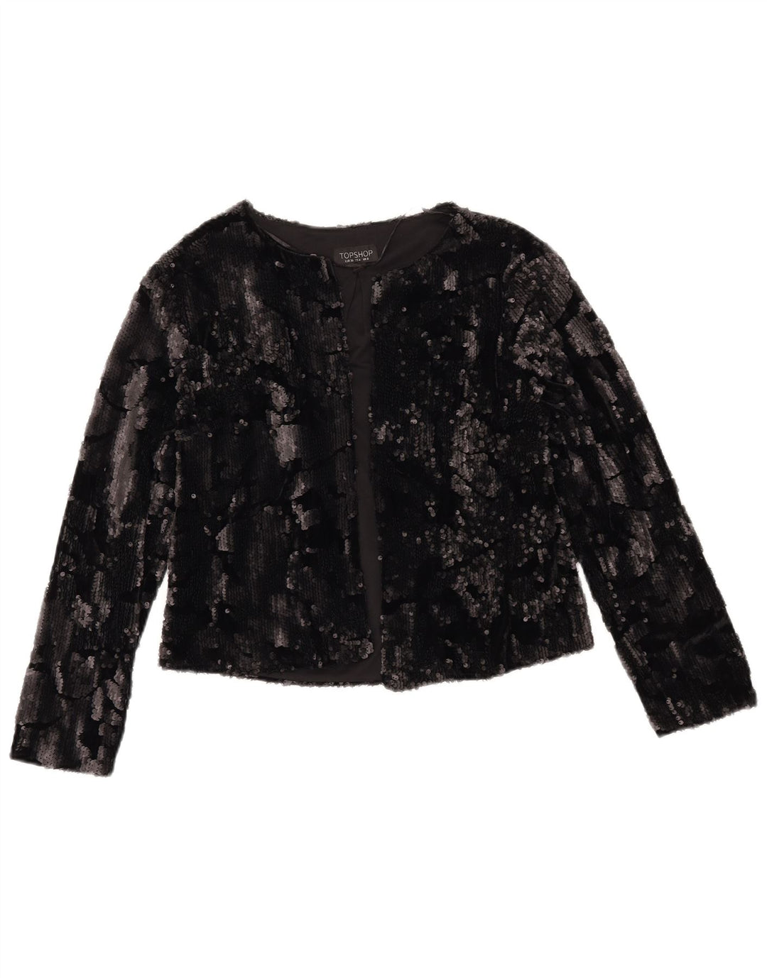 TOPSHOP Jachetă pentru femei Crop Open Blazer UK 8 Poliester negru mic