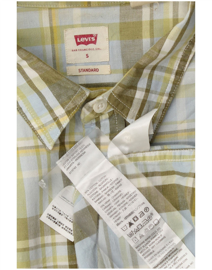 Cămașă standard pentru bărbați Levi's, bumbac cu carouri mici, verde