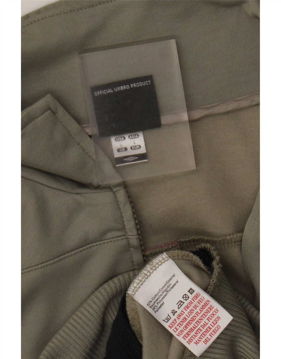 Jachetă de trening Umbro pentru bărbați, mare, kaki, color block, bumbac