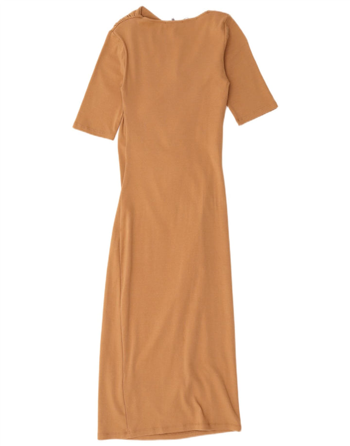 Rochie Maxi pentru Damă Zara UK 8 Small Beige Bumbac