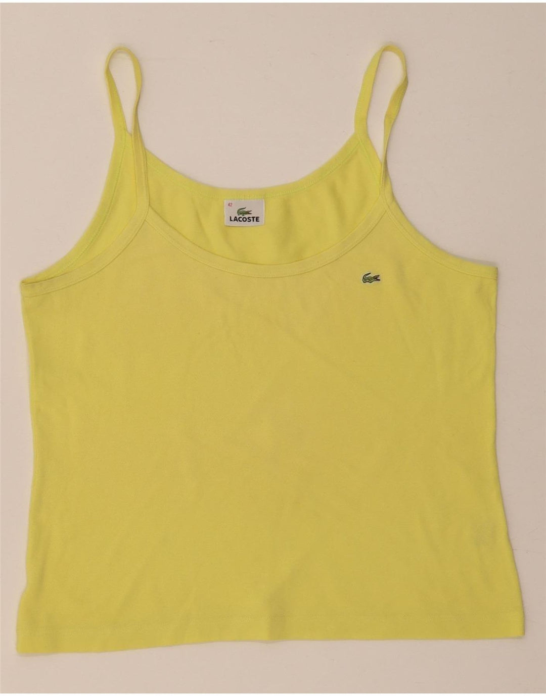 Lacoste Cami Top Femei Mărimea 42 Mare Bumbac Galben