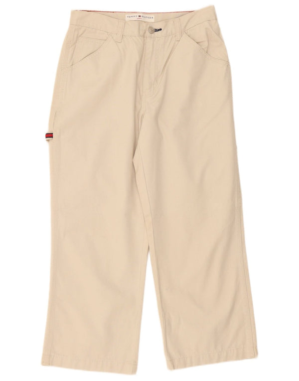 Pantaloni cropped cargo Tommy Hilfiger pentru femei US 6 Medium W28 L24 Alb