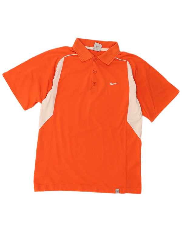 Tricou polo Nike Dri Fit pentru băieți 12-13 ani, mare portocaliu, bumbac color bloc