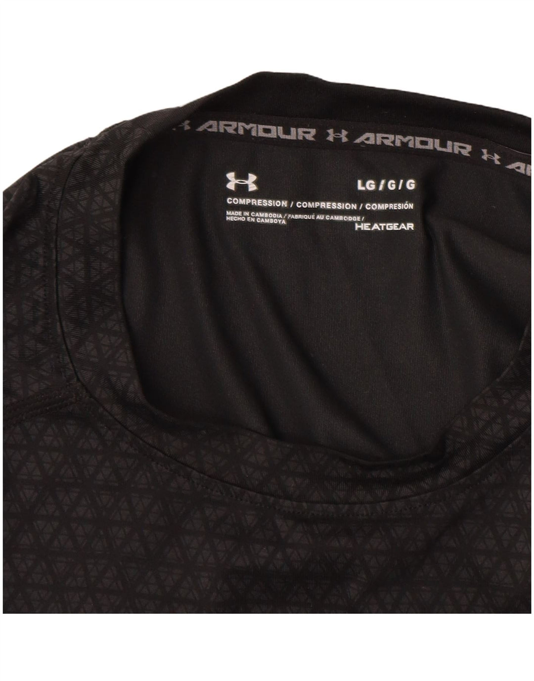 Tricou pentru bărbați UNDER ARMOUR Heat Gear Top mare, gri geometric, sintetic