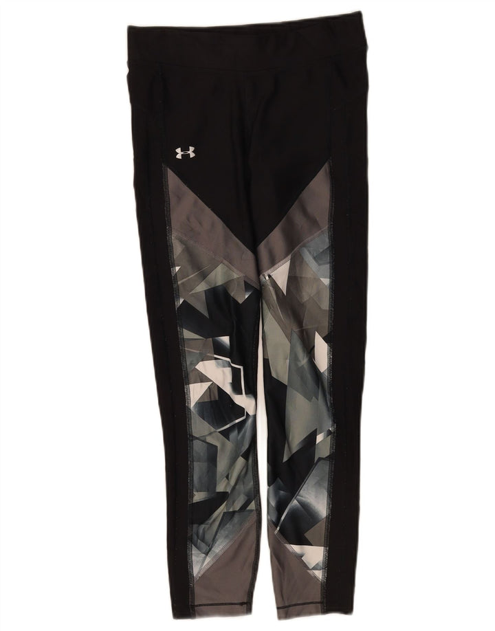 Leggings pentru femei Under Armour UK 10, poliester geometric negru mic
