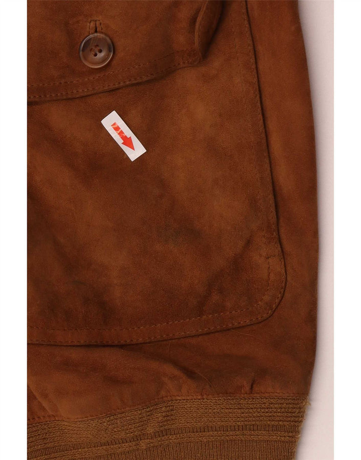 Bomber Vintage pentru bărbați din piele intoarsa IT 50 Large Brown