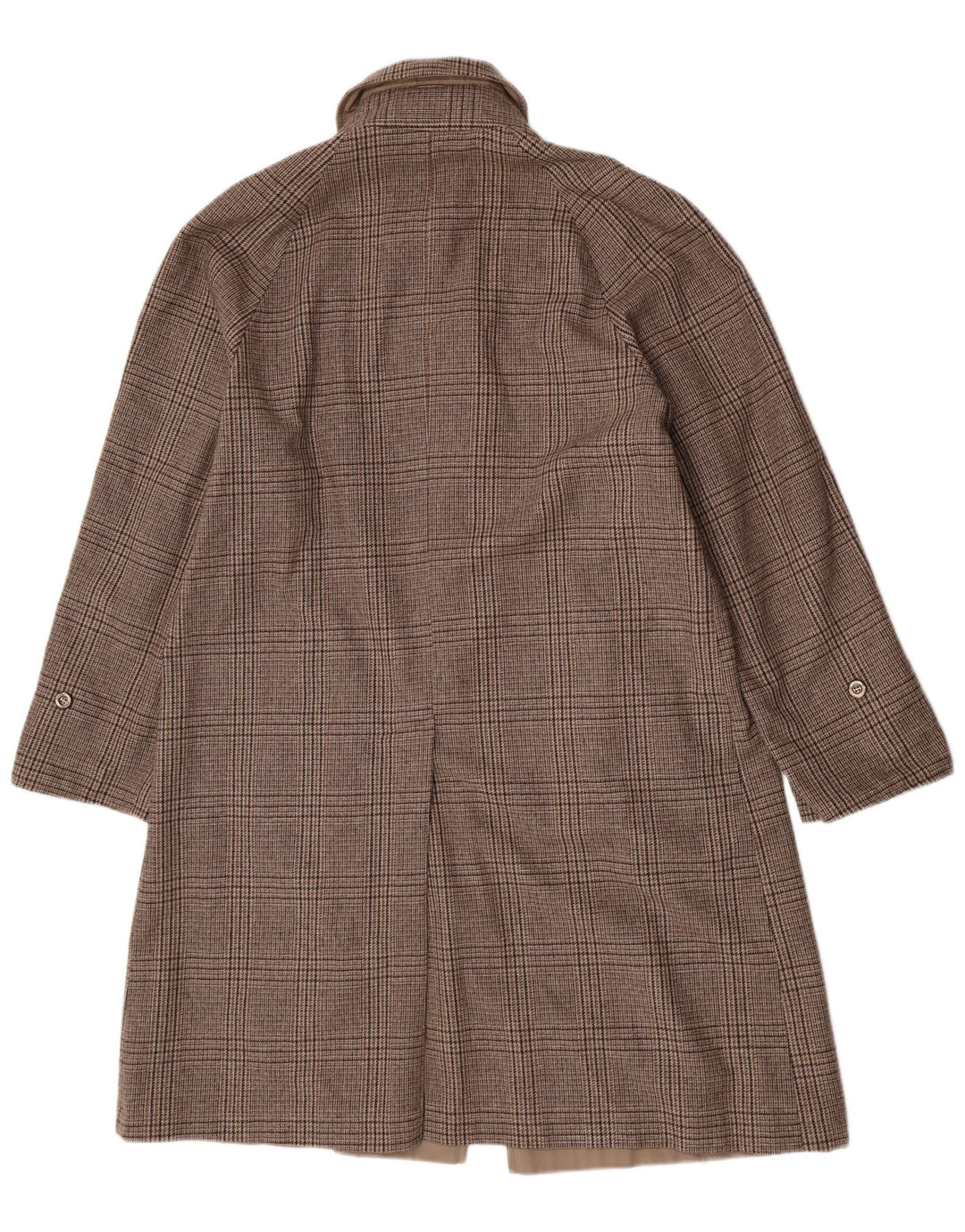 Pardesiu reversibil pentru bărbați vintage UK 40 mare, bej, poliester cu carouri