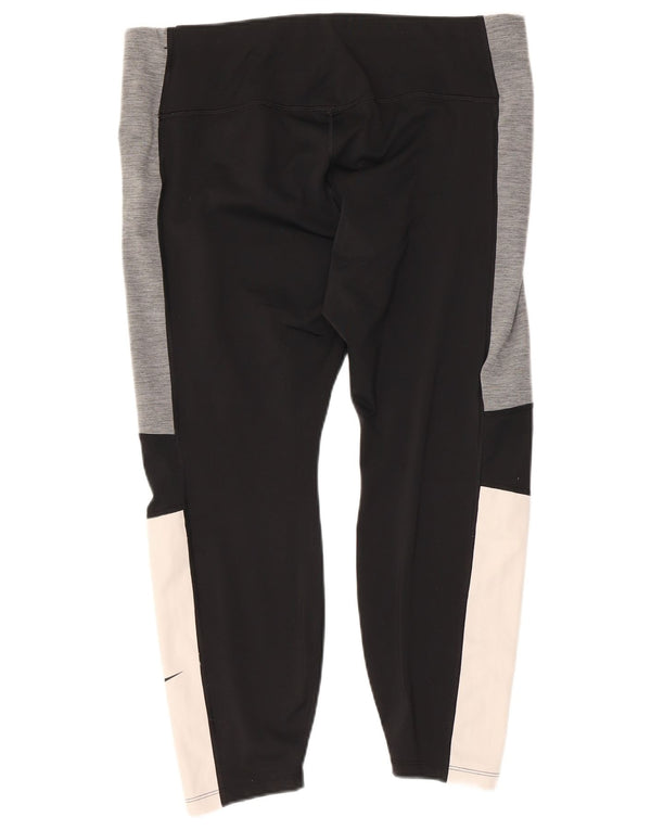 Leggings crop Nike pentru femei UK 18 XL, multicolore, sport cu blocuri de culoare