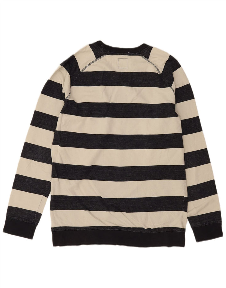 Pulover pentru bărbați Zara XL, bumbac cu dungi alb