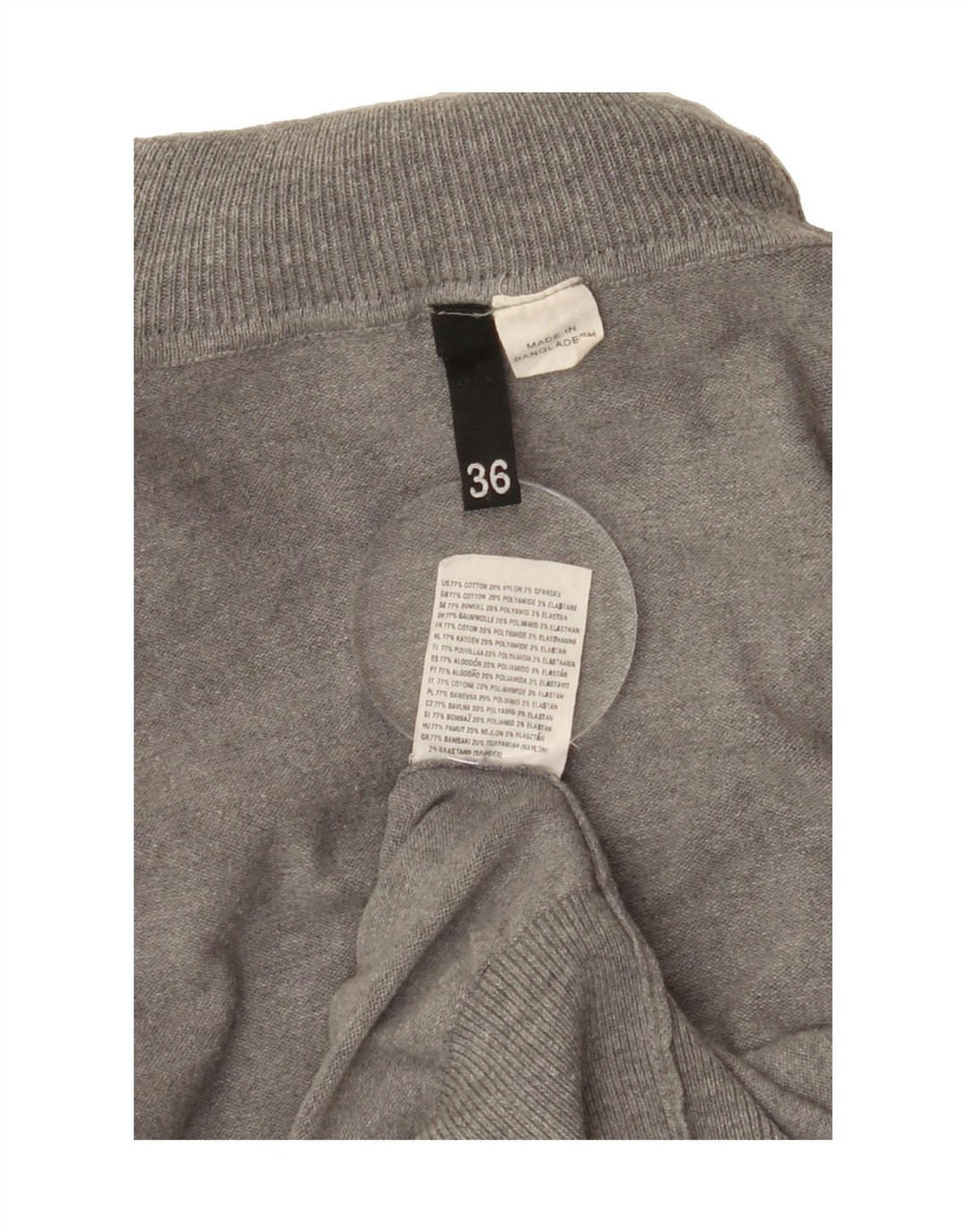 VINTAGE Womens Roll Neck Jumper Sweater EU 36 Small Grey Cotton Vintage Vintage and Second-Hand Vintage from Messina Hembry 