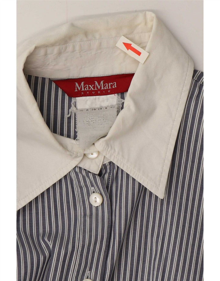 Cămașă Max Mara pentru femei UK 8 Small Blue Pinstripe
