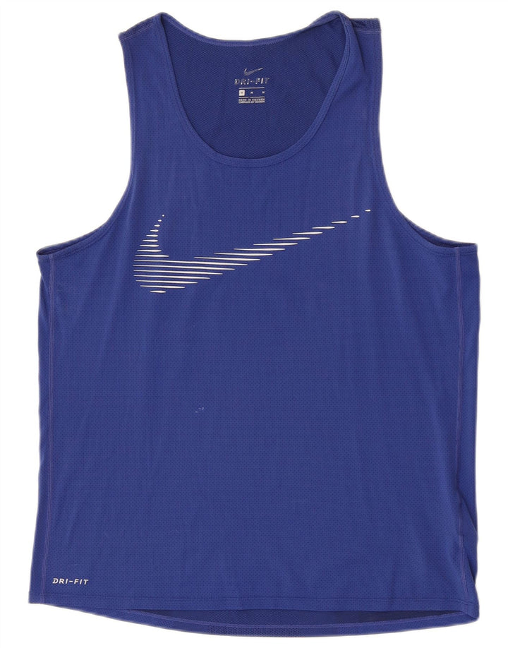 Top cu vestă grafică Nike Dri Fit pentru bărbați, poliester albastru mediu