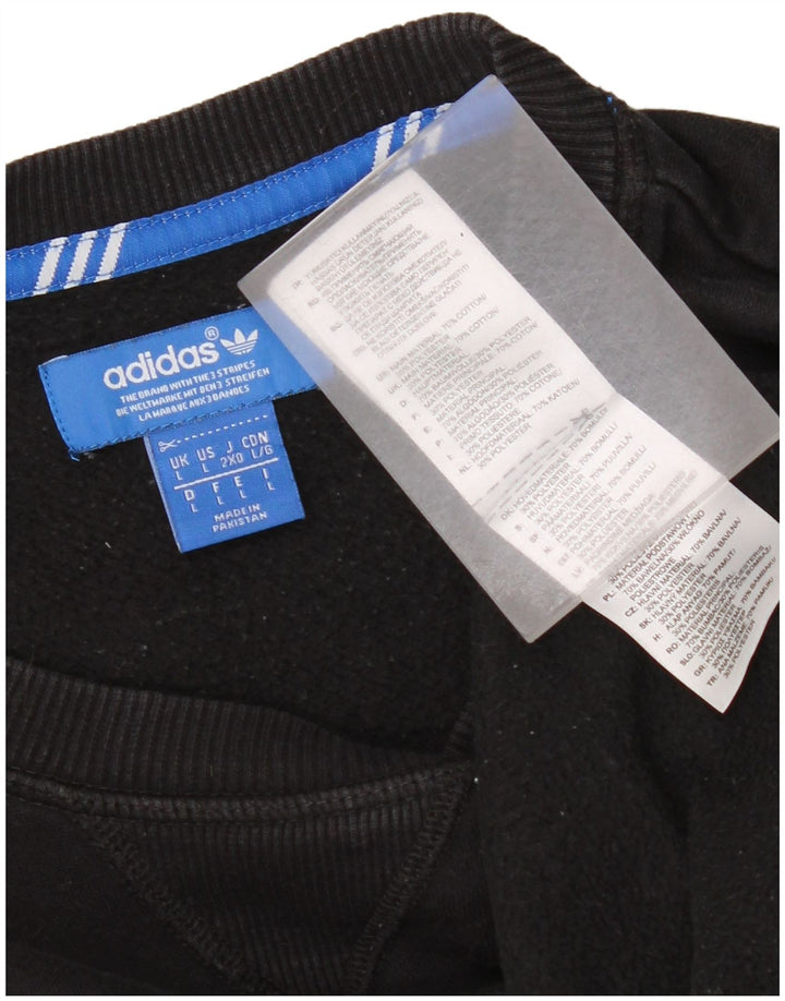 Hanorac grafic pentru bărbați Adidas Jumper mare, negru, bumbac