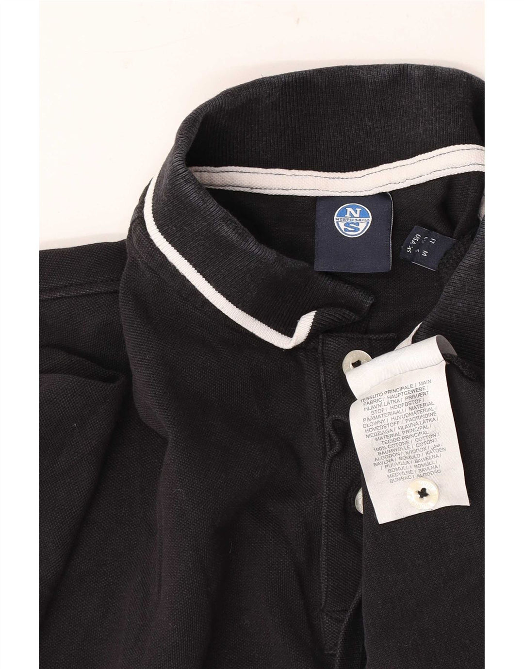Tricou polo pentru bărbați North Sails, bumbac negru mic