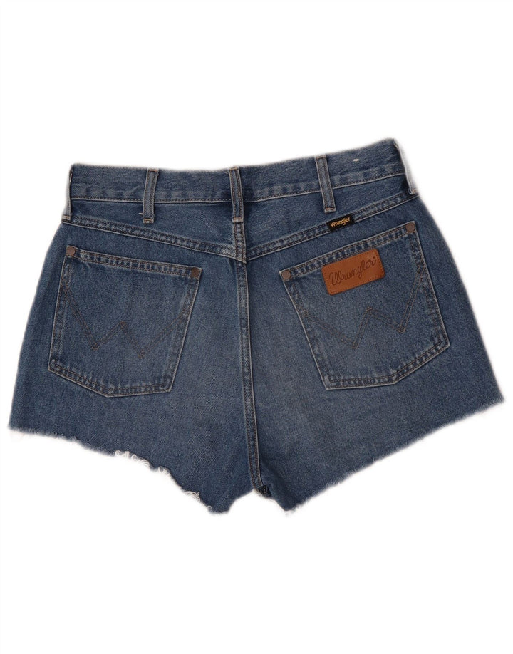 Pantaloni scurți din denim indigo Wrangler pentru femei W27, bumbac albastru mic