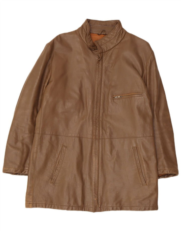 Geacă de piele vintage pentru femei IT 48 XL din piele maro
