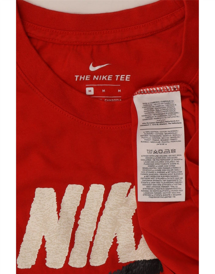 Tricou grafic pentru bărbați NIKE Top din bumbac roșu mediu