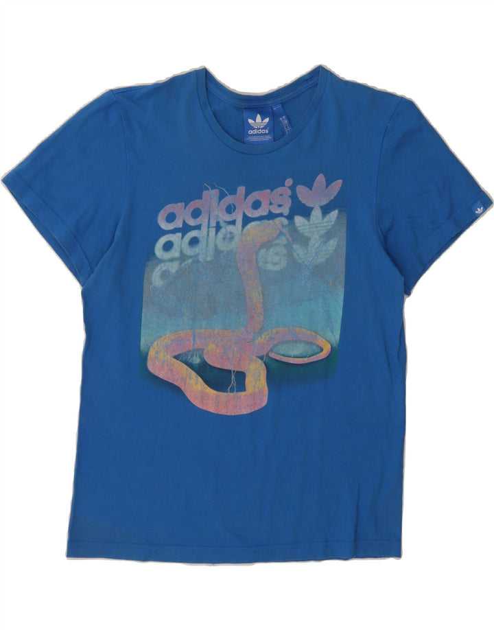 Tricou grafic ADIDAS pentru bărbați Top mediu albastru bumbac