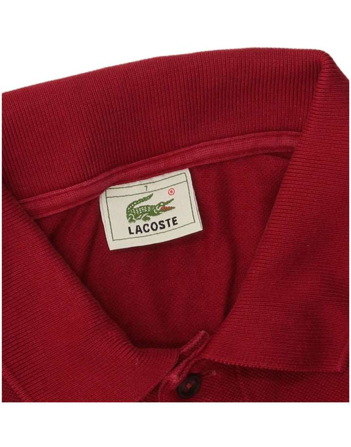 Tricou polo pentru bărbați LACOSTE Mărimea 7 2XL Bumbac Burgundy
