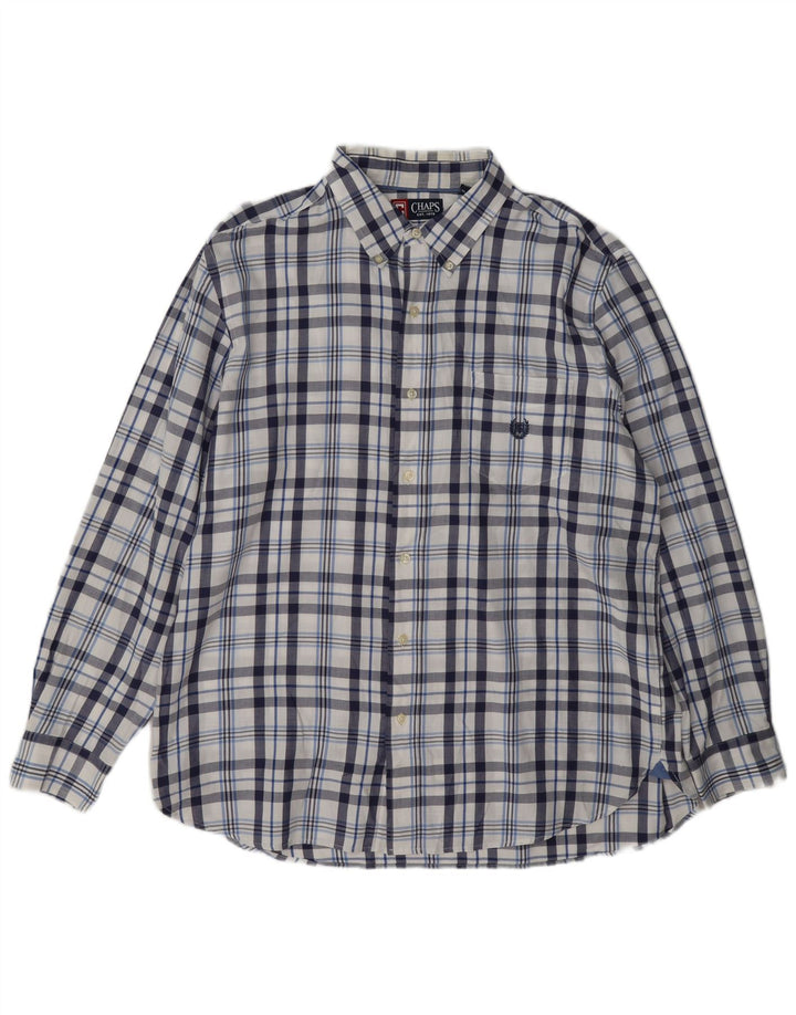 Cămașă de flanel pentru bărbați Chaps XL din bumbac în carouri bleumarin